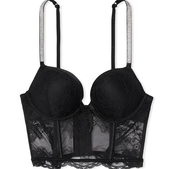 New! Victoria's Secret Bombshell Add-2-Cups Shine Strap Corset Bra 22885 - Picture 1 of 7